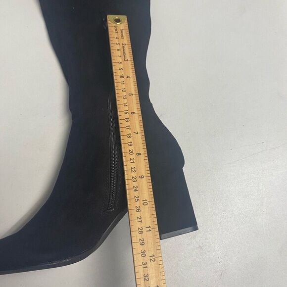 SHOEDAZZLE Nevaeh Women’s Tall Zip Boots Size 7 WC ( Wide Calf) Black Heel 2.5” - Picture 10 of 12